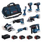 Bosch Akkukonesarja (0615V00061) 18V 4x5,0Ah, GSB 18V-65 + GDR 18V-215 + GBH 18V-22 + GWS 18V-8 + GKS 18V-57-2 + GSA 18V-28 + GOP 18V-34 + GLI 18V-300