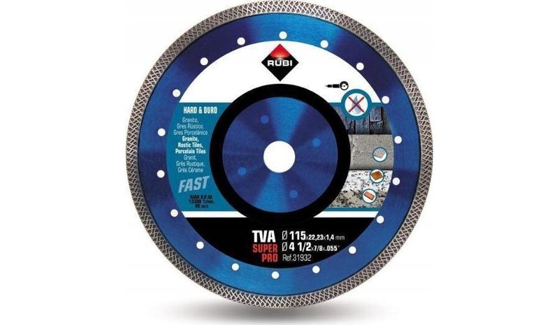 Rubi Superpro Tva 180mm timanttilevy laatoille ja kivelle