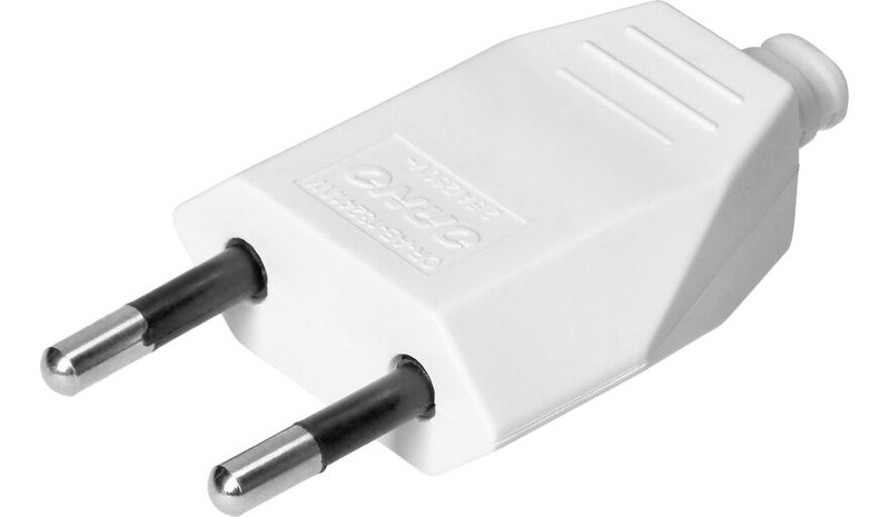 Valkoinen litteä pistoke 2.5a 250v