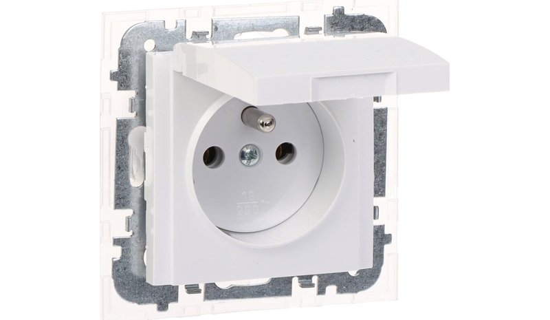 Yksi pistorasia Ip44 230v 16a valkoinen