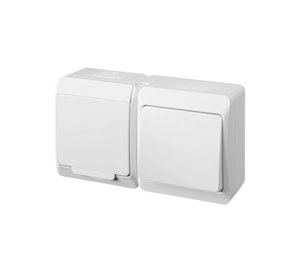 Valkoinen yksikantinen kytkin Hermes Ip44