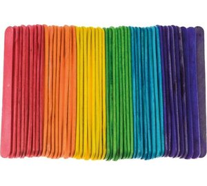 Puiset värilliset tikut 11,4 cm, 50 kpl.