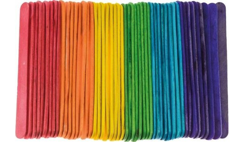 Puiset värilliset tikut 11,4 cm, 50 kpl.