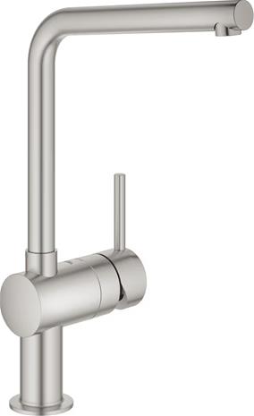 Grohe Minta (31375DC0) Supersteel, keittiöhana kääntyvällä L-juoksuputkella