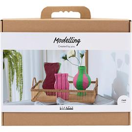 Maxi Craft Kit Modelling - Papier-mä¢chä© pulp vases - assorted colours (977837)