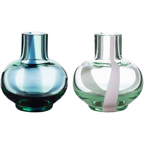 Marimekko Mini vas 2-pack 6 cm, blå/grön/rosa