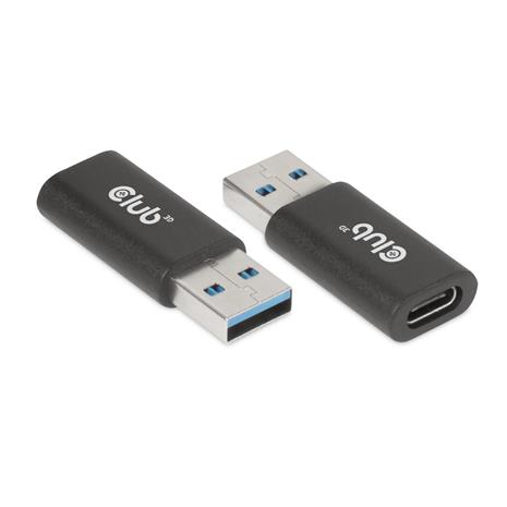 Club 3D 3.2 Gen1 USB-A - USB-C -sovitin, musta