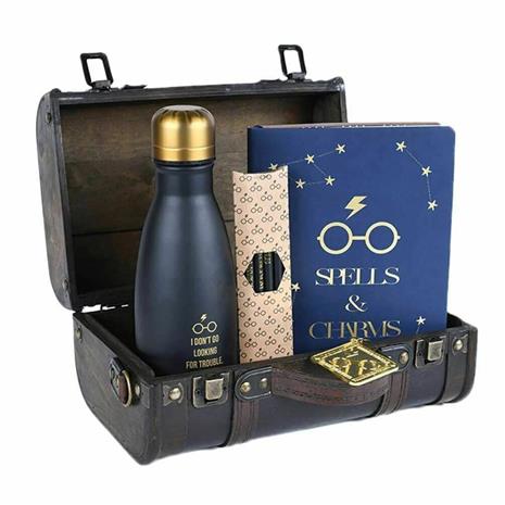 Pyramid Harry Potter Trunk Matkalaukun Kopio Hogwarts Trouble Finds Me Ruskea