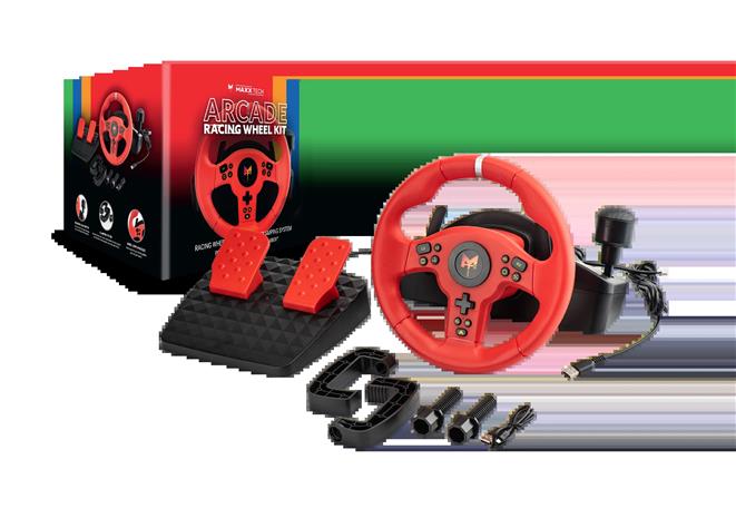 Maxx Tech Arcade Racing Wheel Kit, PC/Nintendo Switch/PS4/PS5/Xbox -rattipoljinsetti