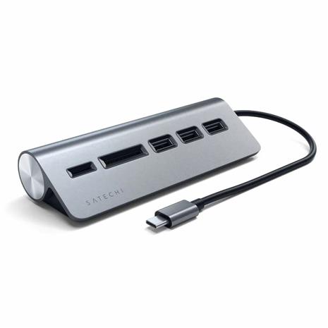 Satechi USB-C Aluminum USB Hub & Card Reader, space gray – kuva 2/4