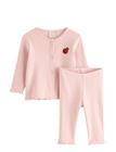 Lindex Set With Cardigan And Leggings - Pink - 86