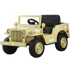 Sotilassähköauto Willys + kaukosäädin - beige