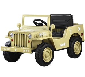 Sotilassähköauto Willys + kaukosäädin - beige