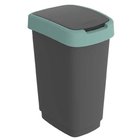 Rotho Swing Twist -roskakori, 50 L, musta vihreällä koristeella., Muu sisustaminen