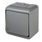 Karlik Junior tuhka - valaistu ristikytkin IP54 - 10WHE-6L - 10WHE-6L, popielaty
