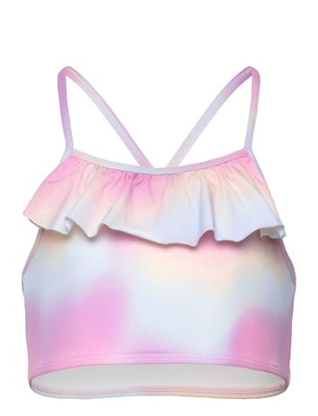 Lindex Bikini Top With Frill Aop Bikinit Blue Lindex