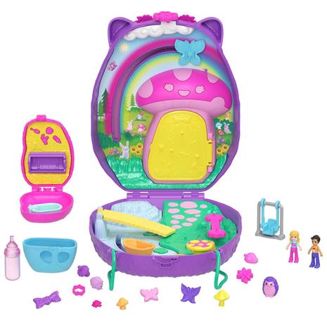 Wearable Hedgehog Mom & Baby Compact Polly Pocket