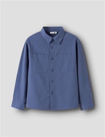 name it Nkmderik Ls Overshirt - Blue - 158-164