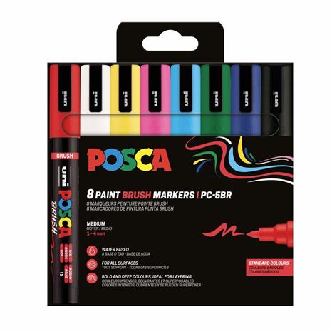 Posca - Brush PC-5BR set, 8 pcs (401676)
