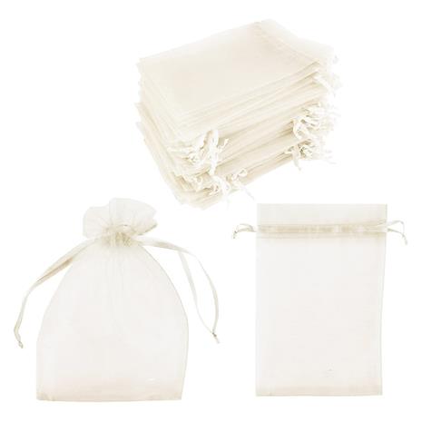 Organza pussit 100 kpl Creme
