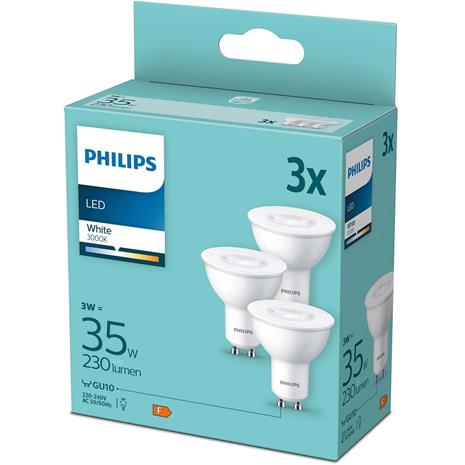 Philips LED-lamppu PAR16 3W/830 (35W) 90° 3-pack GU10
