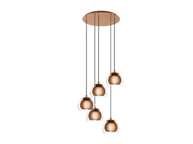 EGLO ROCAMAR 1 CLUSTER E27 5L COPPER/CLEAR