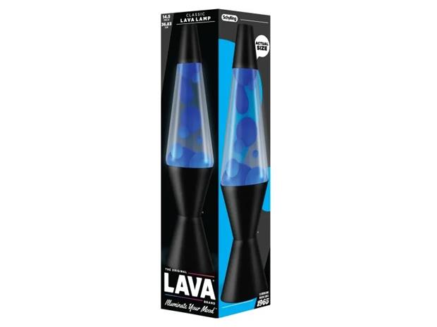 Lava Lamp Neon 37cm Blue/Clear Black Base – kuva 3/5