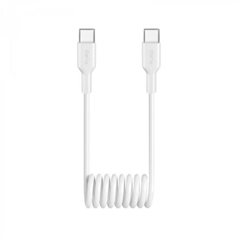 Puro 25W USB-C Spiral Cable - USB-C 1m - White – kuva 2/6
