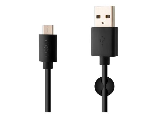 FIXED USB-A / USB-C kaapeli 2m Musta