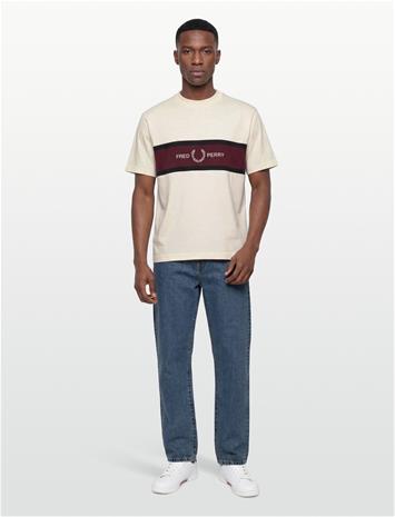 Fred Perry Embroidered Panel Tee - Black - XXL