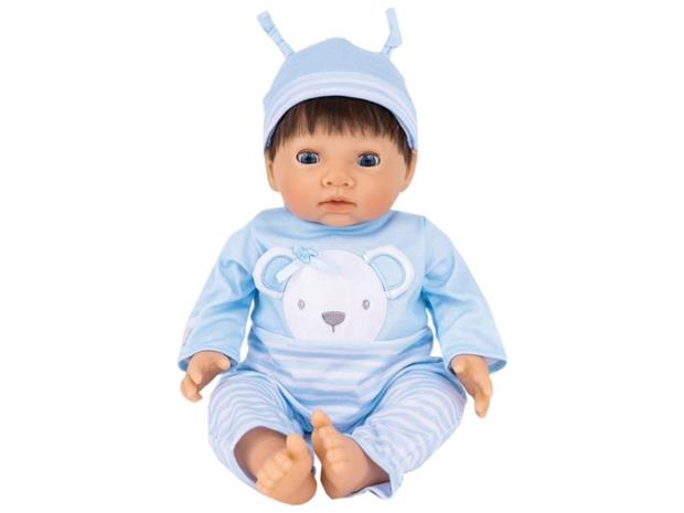 TINY TREASURES - Blue Bear Doll Brown Hair (30543)