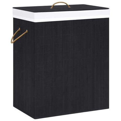 vidaXL Bambu pyykkikori musta 100 l