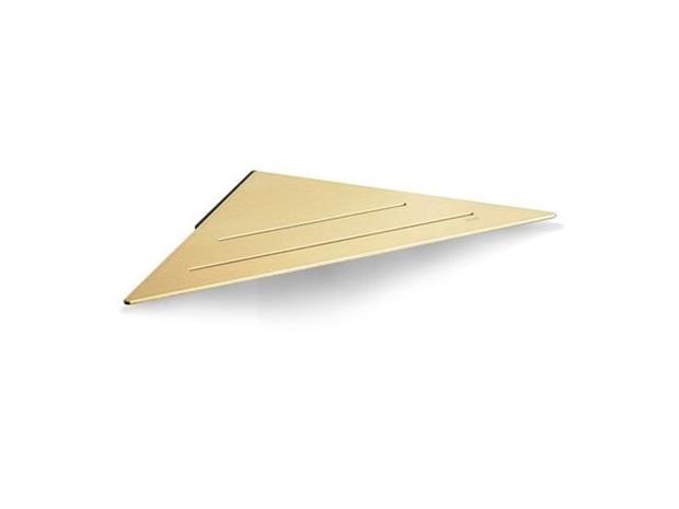 Unidrain reframe corner shelf in brass