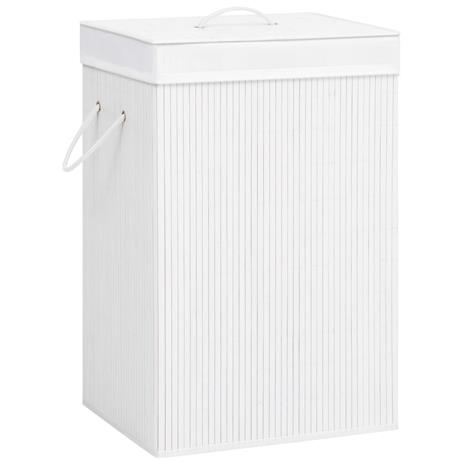 vidaXL Bambu pyykkikori valkoinen 72 l