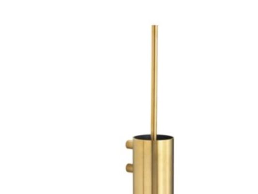 Pressalit Toilet brush til wall brushed brass