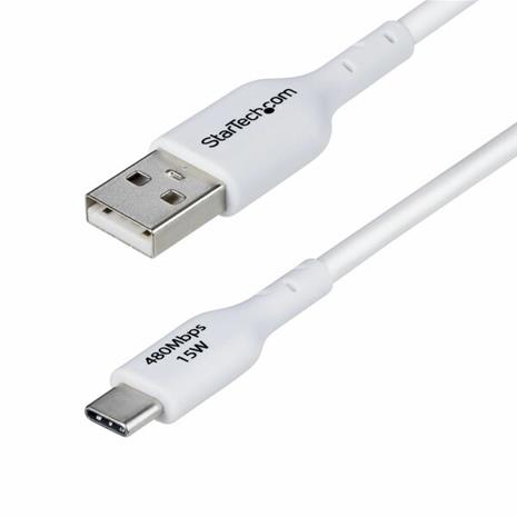StarTech.com 2m (6.6ft) White USB-A to USB-C Charging Cable/Cord M/M - USB-C cable - USB to 24 pin USB-C - 2 m