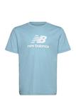 New Balance New Balance Jersey Stacked Logo Tee - Blue - 176