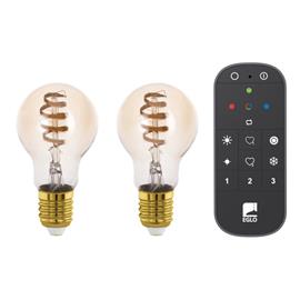 Eglo Sarja 2x E27 A60 amber, kaukosäädin - TW - Zigbee, Bluetooth