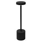ML-Design LED-pöytävalaisin langaton kosketuksella, musta Ø8x34,5cm, yöpöytävalaisin 3 valon värillä himmennettävä, kannettava metallinen ladattava