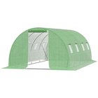 Outsunny polytunnel kasvihuone walk-in polytunnel 6 x 3 m kasvihuone 8 ikkunat kasvihuoneen pakkassuoja teräsputki tummanvihreä