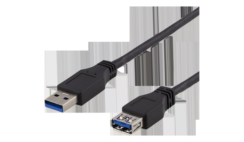 Deltaco USB3-241 - USB extension cable - USB Type A to USB Type A - 1 m