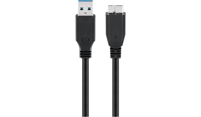 Pro USB-A <-> USB Micro-B 3.0 - 0.5m - Musta
