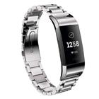 Fitbit Charge 3 perhos lukituksella varustettu klassinen ketju ruostumaton teräs vaihto ranneke - Hopea