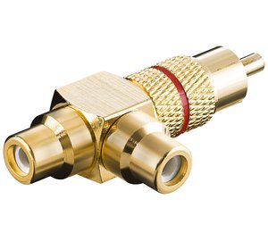 Pro Audio adapter RCA T-plug - Punainen