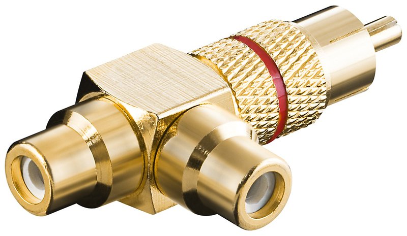 Pro Audio adapter RCA T-plug - Punainen