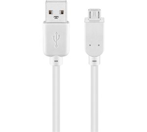 Pro USB-A <-> USB Micro-B - 5m - Valkoinen