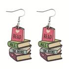 Earrings - Read all the books - Wood