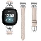 Aito nahkaranneke Fitbit Versa 4/3/Sense - Ruusunkulta