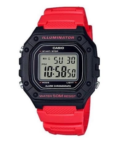 Casio Collection W-218H-4BV Rannekello Mies Punainen, Musta