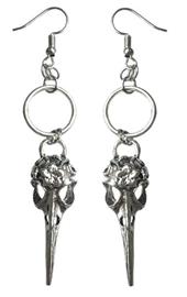 Earrings - Skull - Raven - Ring